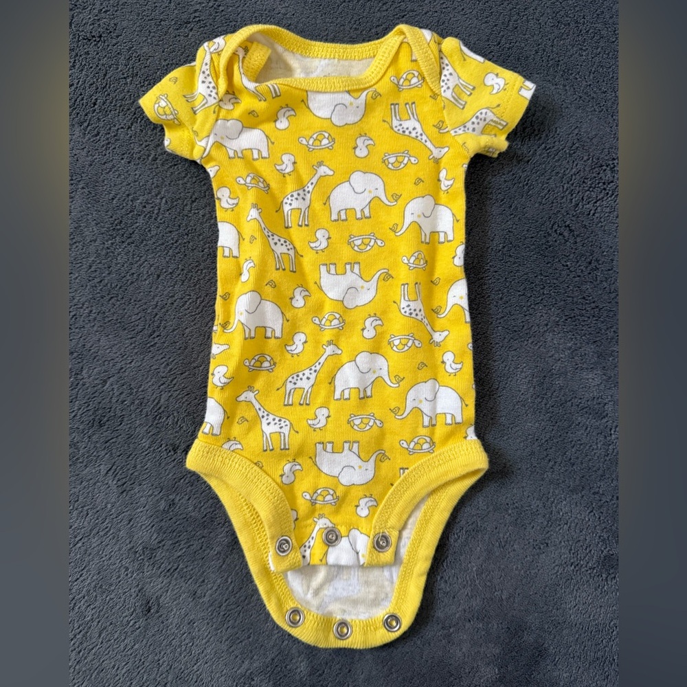 Yellow Animal Print Kids One Piece